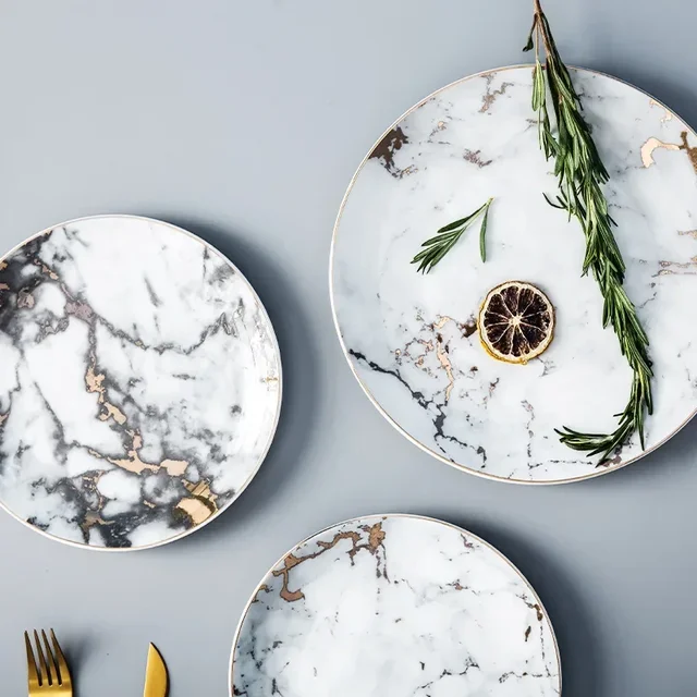 Marbling Ceramic Dinner Plate