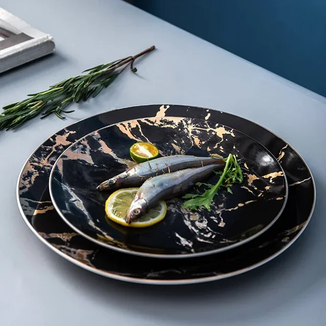 Marbling Ceramic Dinner Plate