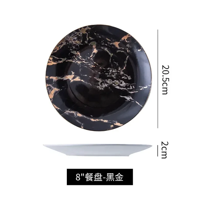 Marbling Ceramic Dinner Plate