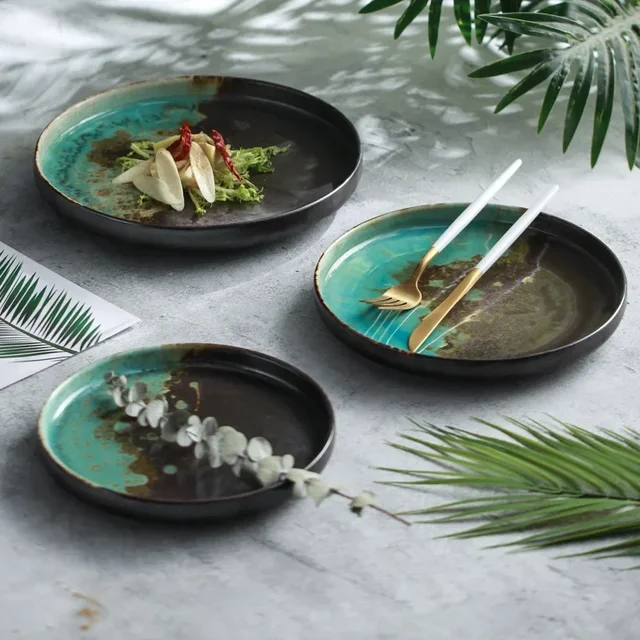 Hand-made Rough Pottery Plates