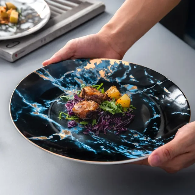 Marbling Ceramic Dinner Plate