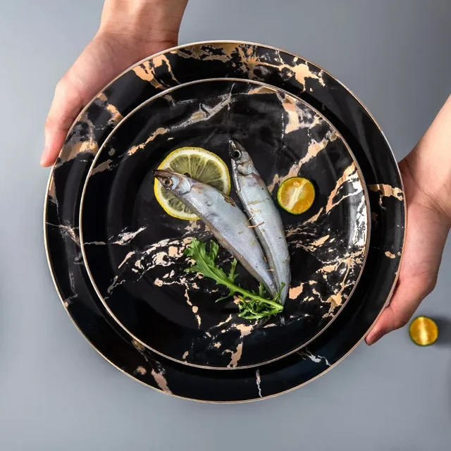 Marbling Ceramic Dinner Plate