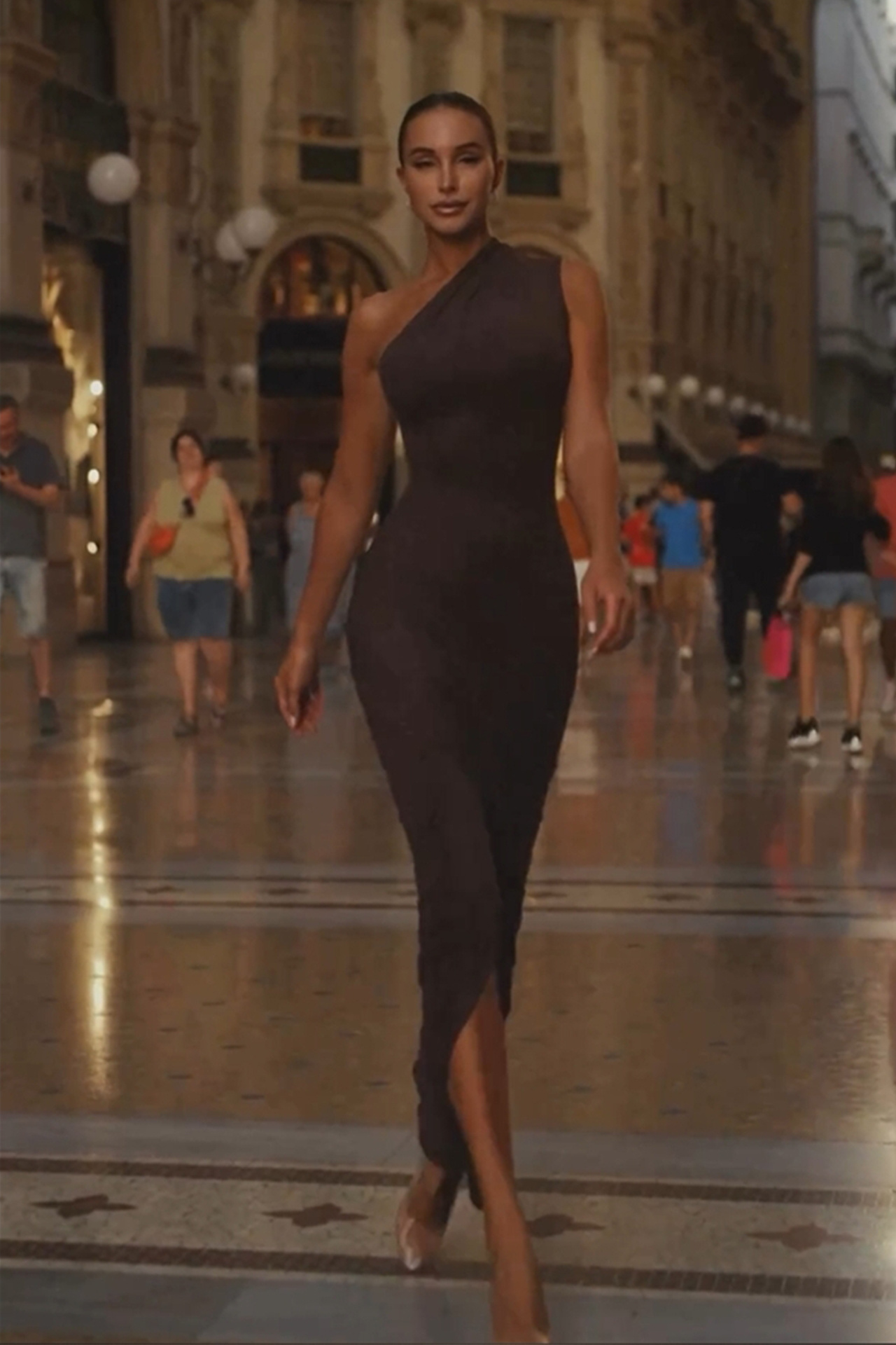 Genevieve Bodycon Dress In Dark Brown