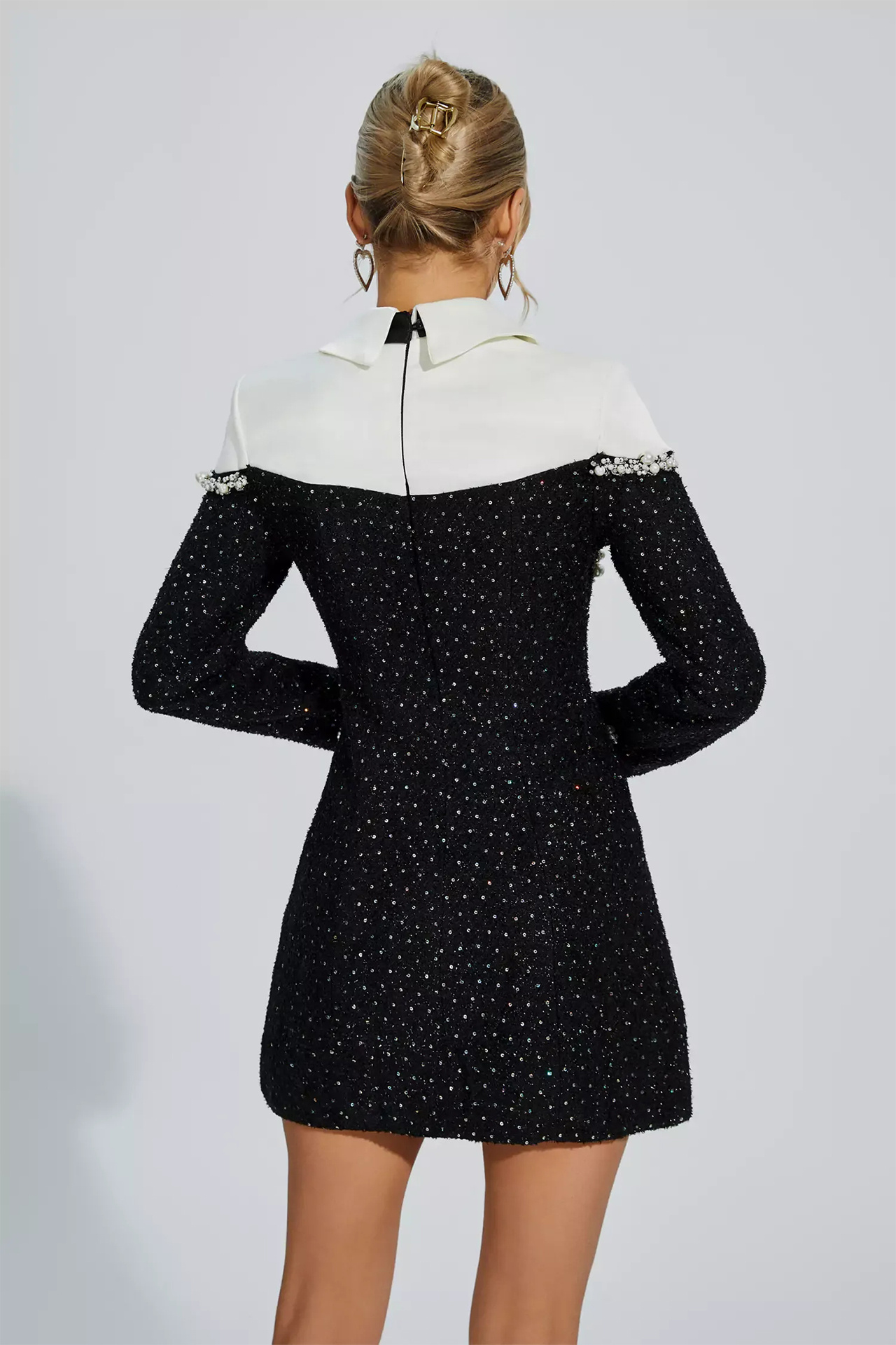 Leandra Diamond Mini Dress In Black