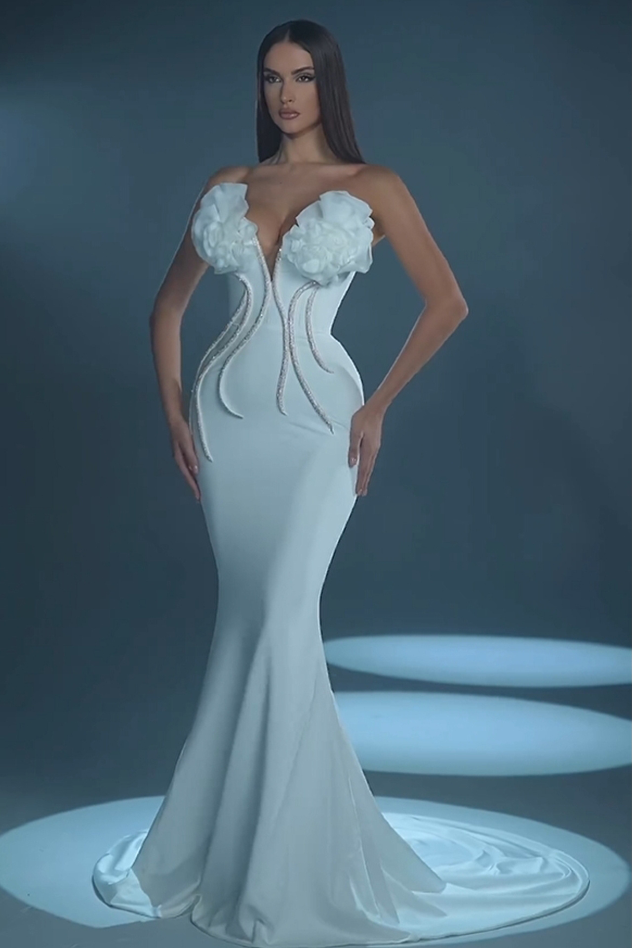Lnez Strapless Maxi Dress In White