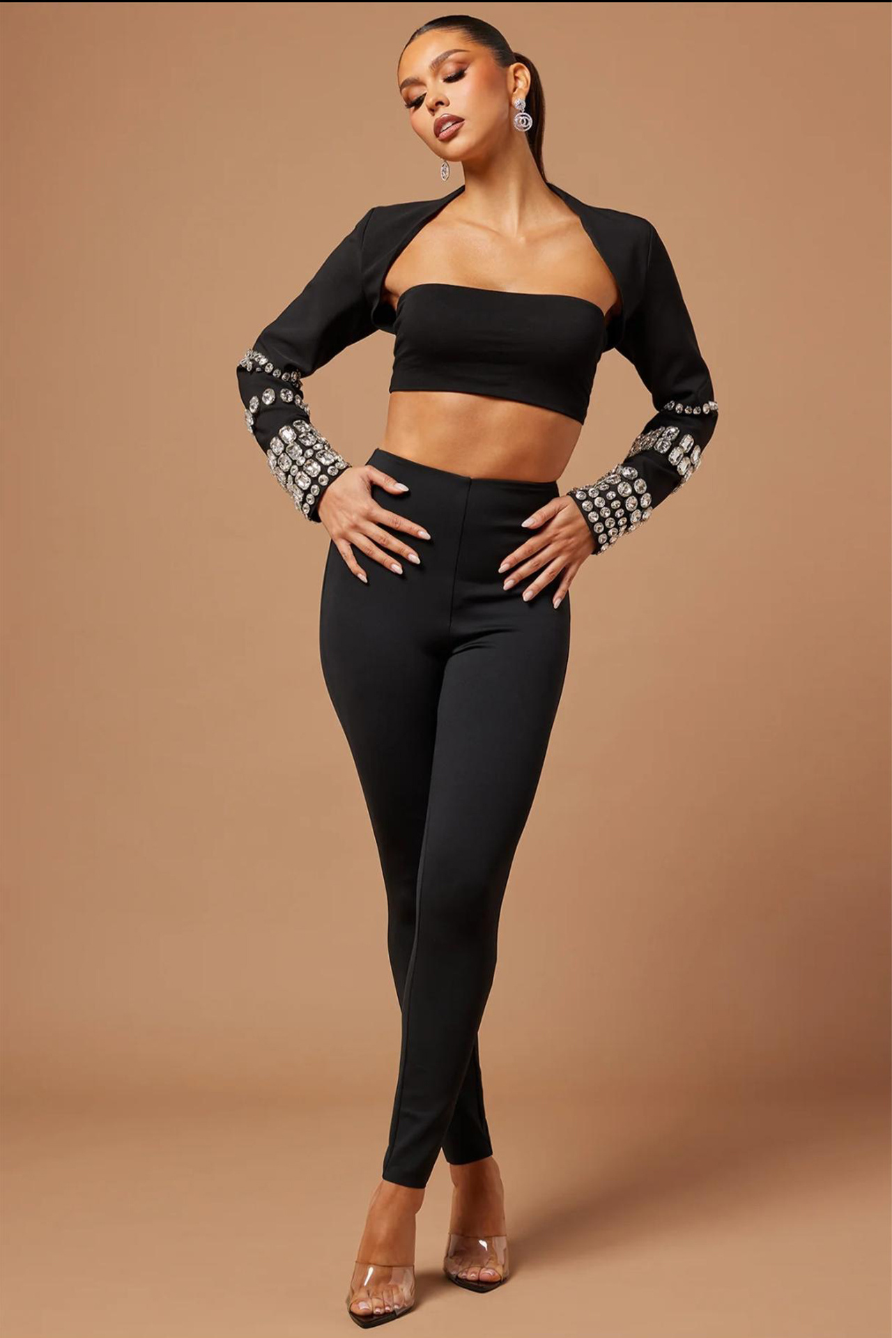 Maeve Long Sleeve Set In Black