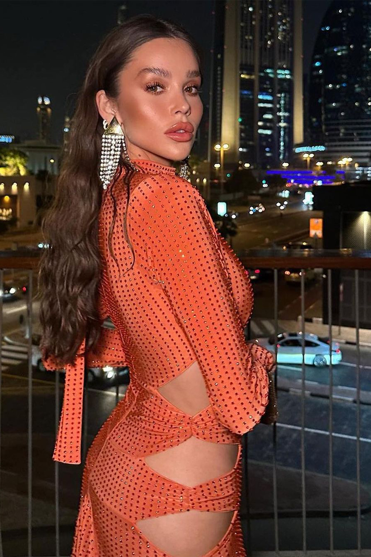 Alaya  Long Sleeve Mini Dress In Red