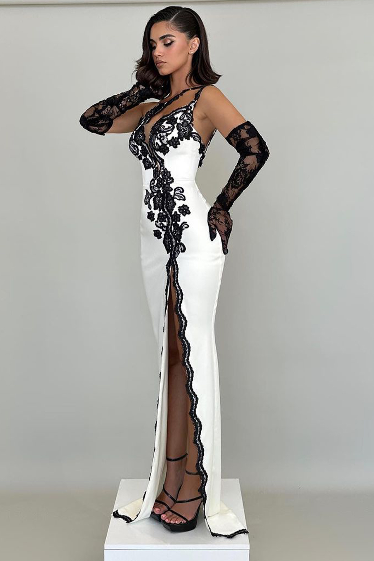 Cassandra Lace Dress In White
