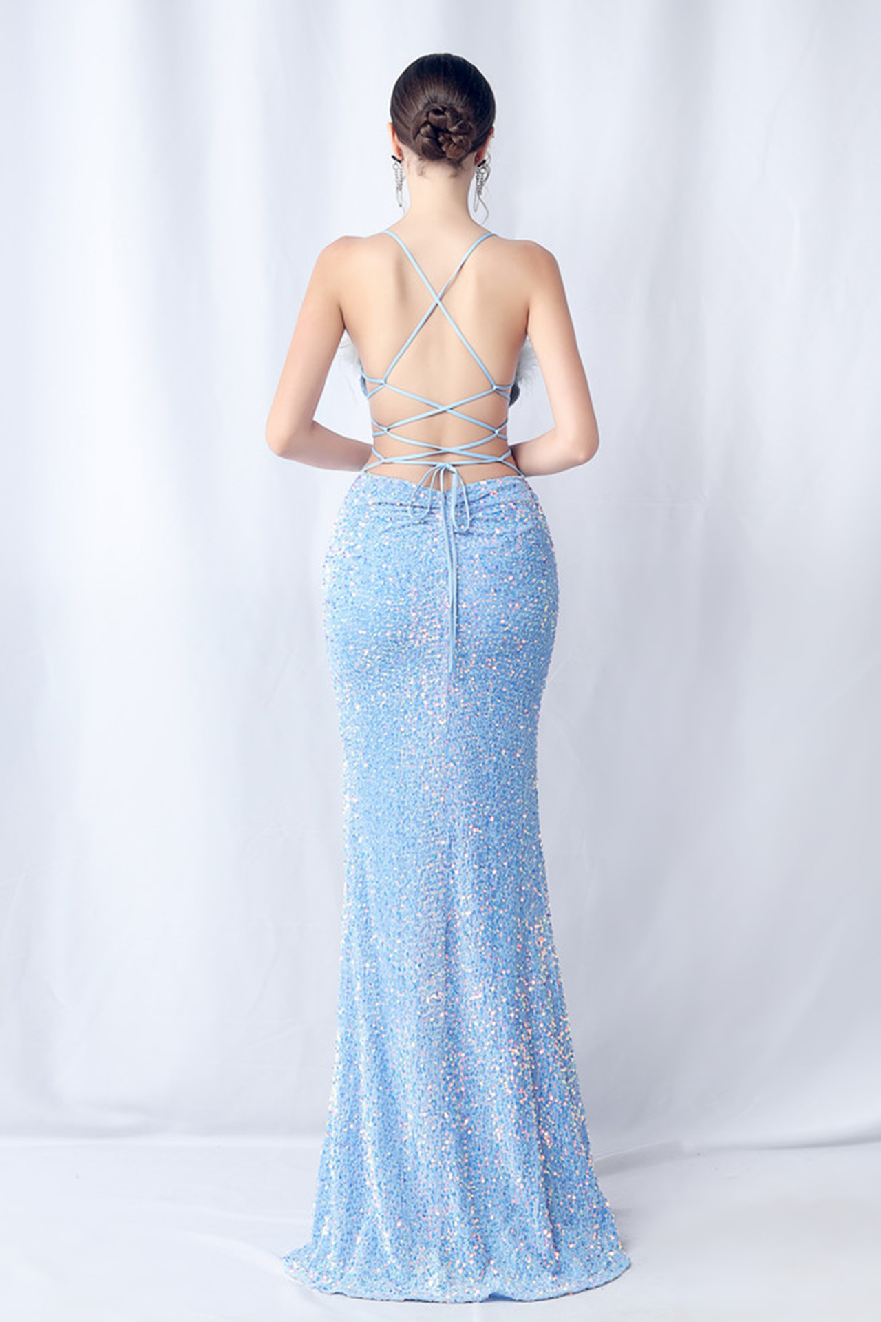 Isadora Slip Feather Maxi Dress