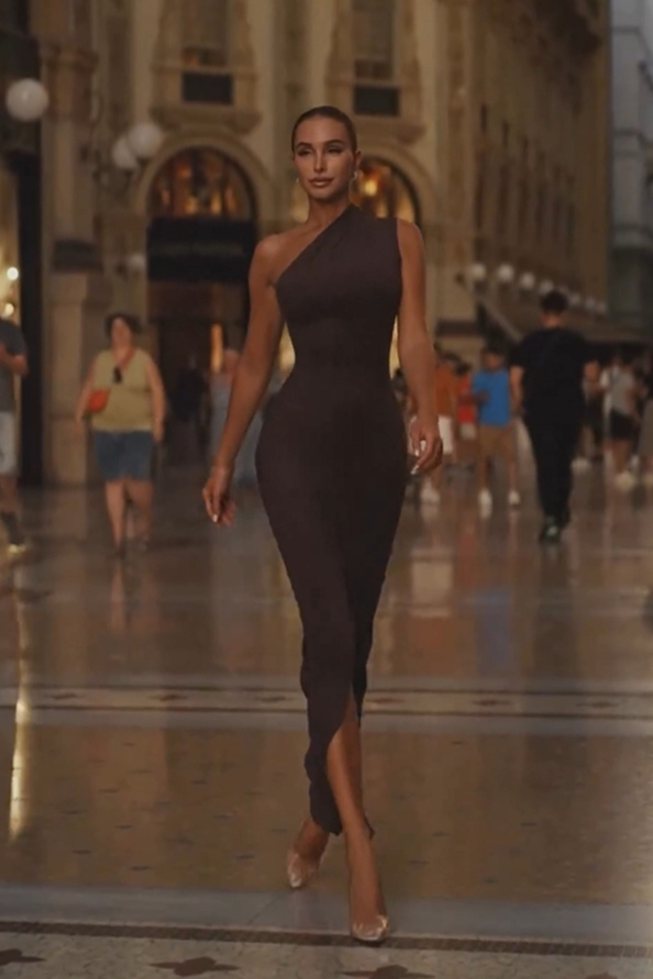 Genevieve Bodycon Dress In Dark Brown
