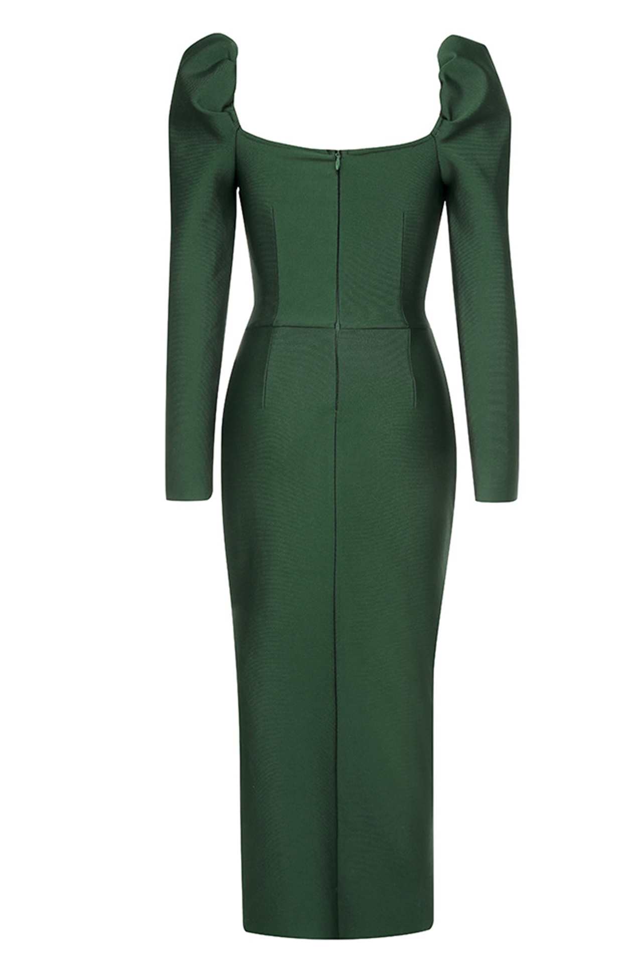 Mara Long Sleeve Bandage Dress In Green