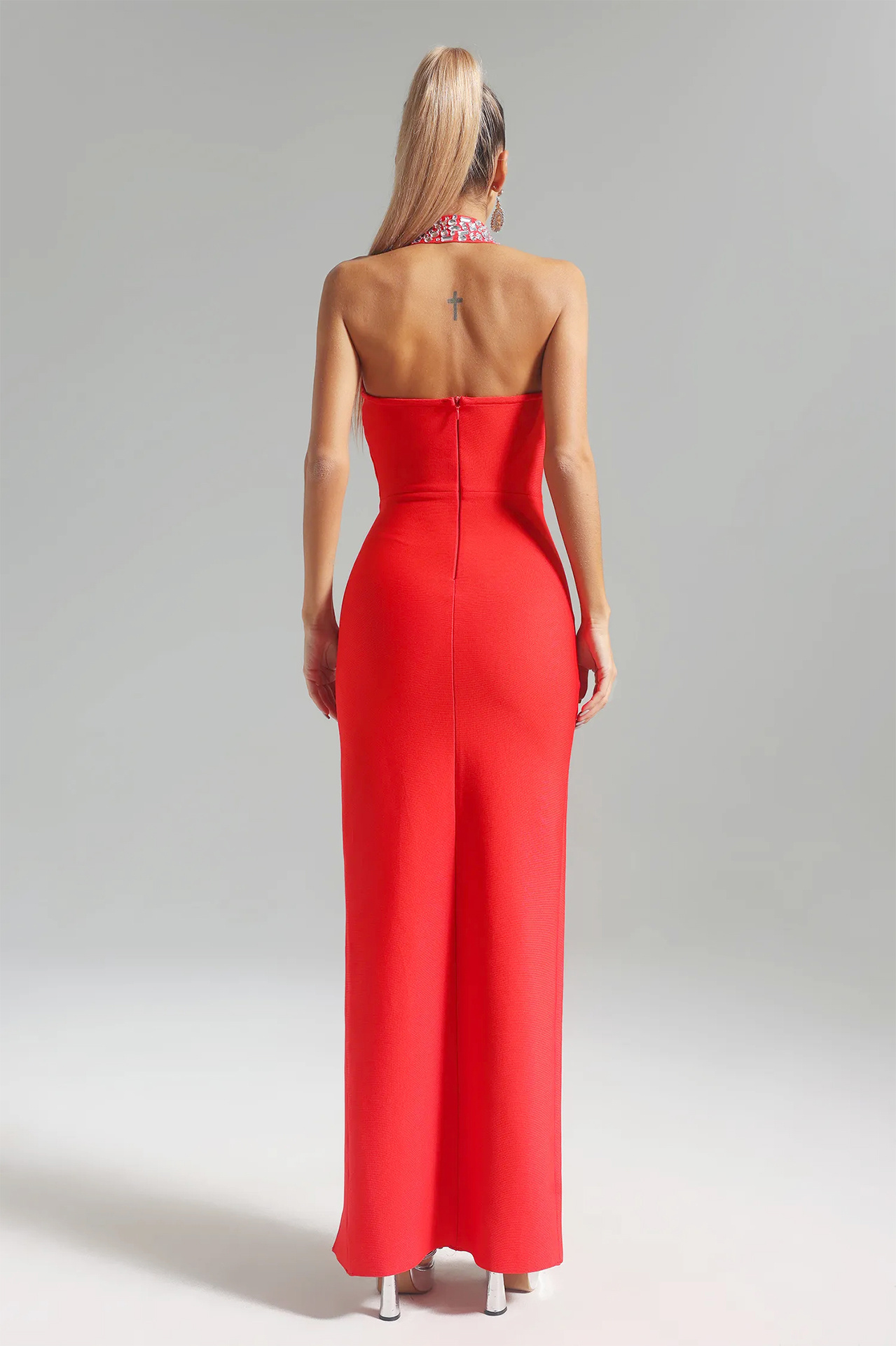 Via Bandage Embellished Gown Dress