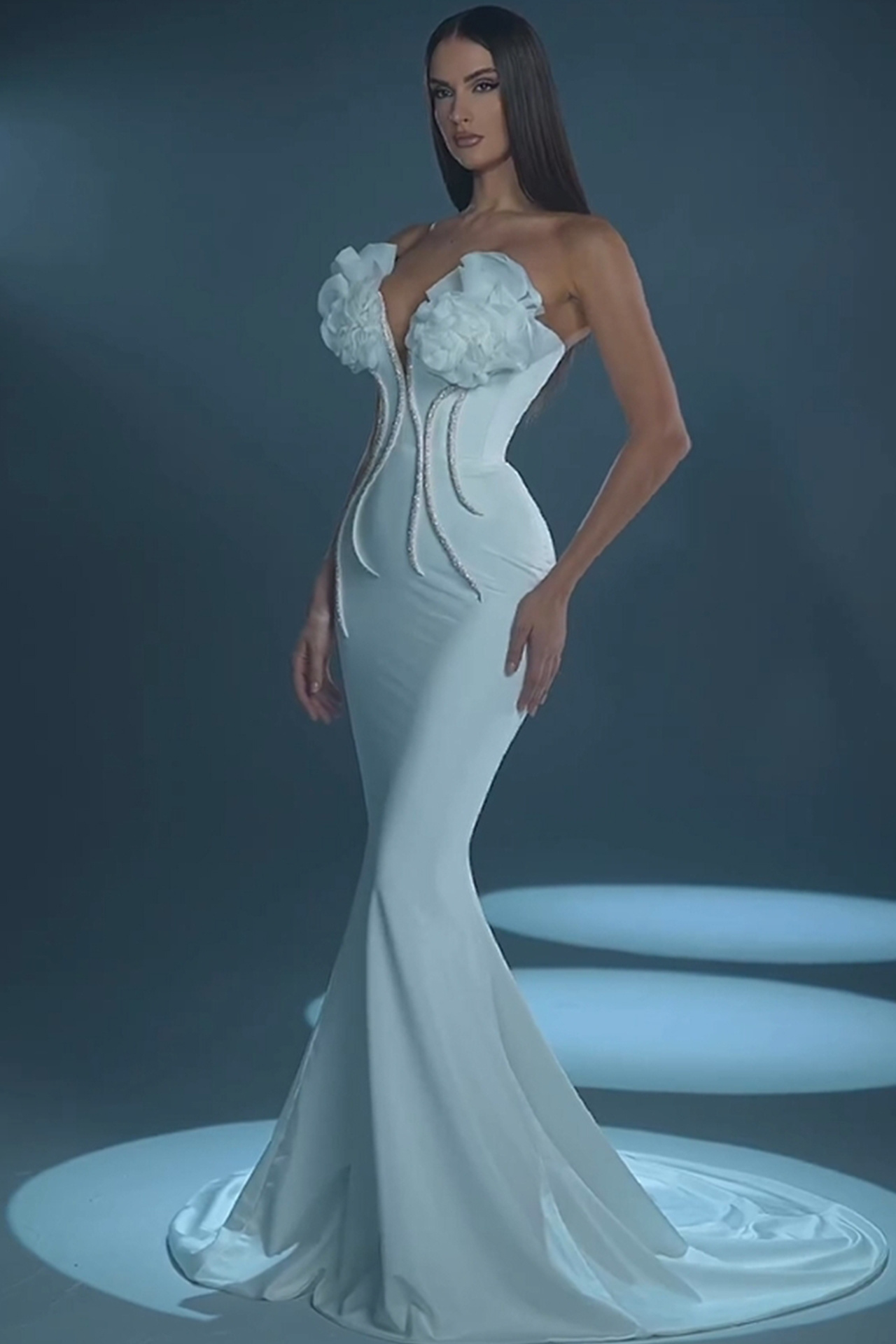 Lnez Strapless Maxi Dress In White