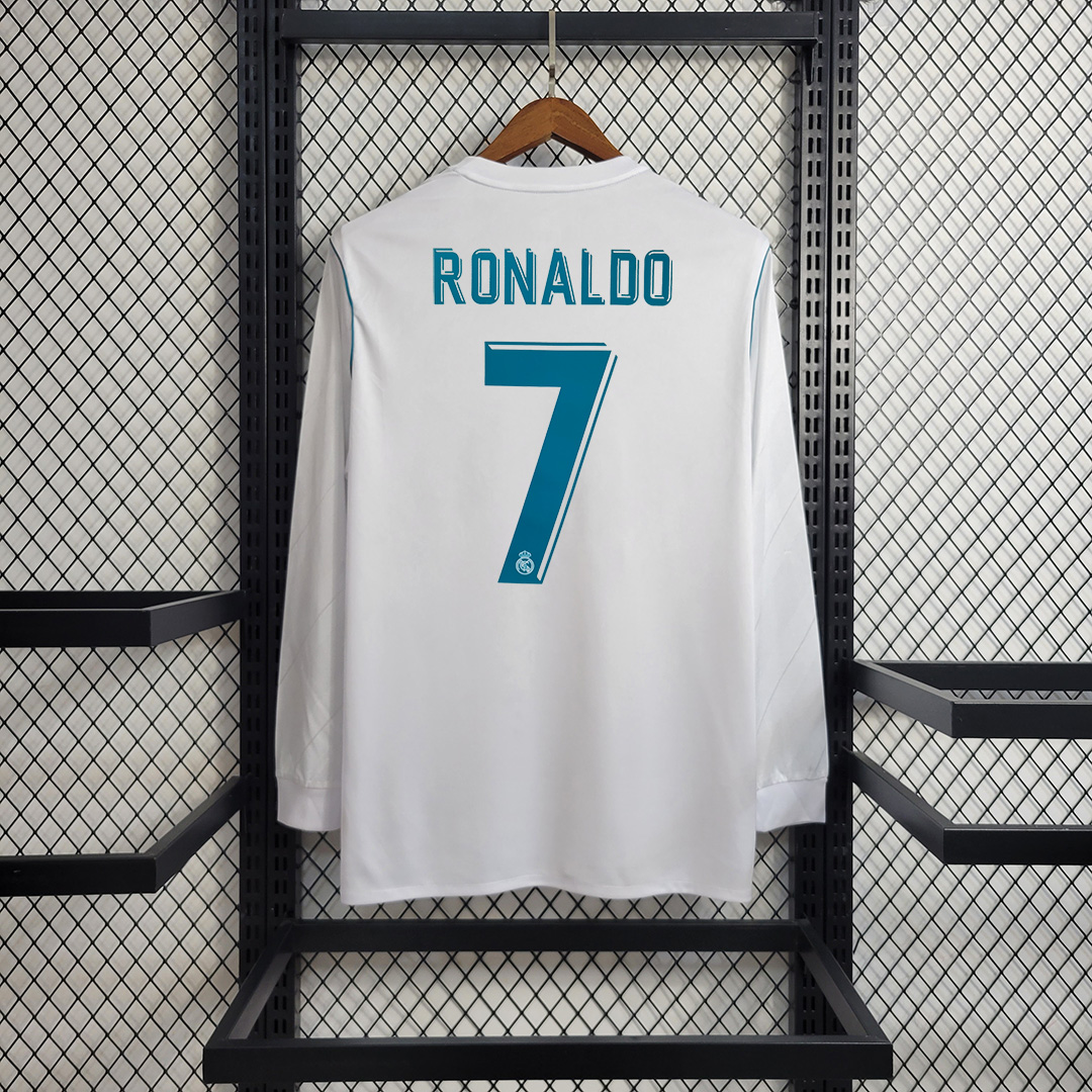 Real Madrid Retro 17-18 Home Long Sleeve Shirt