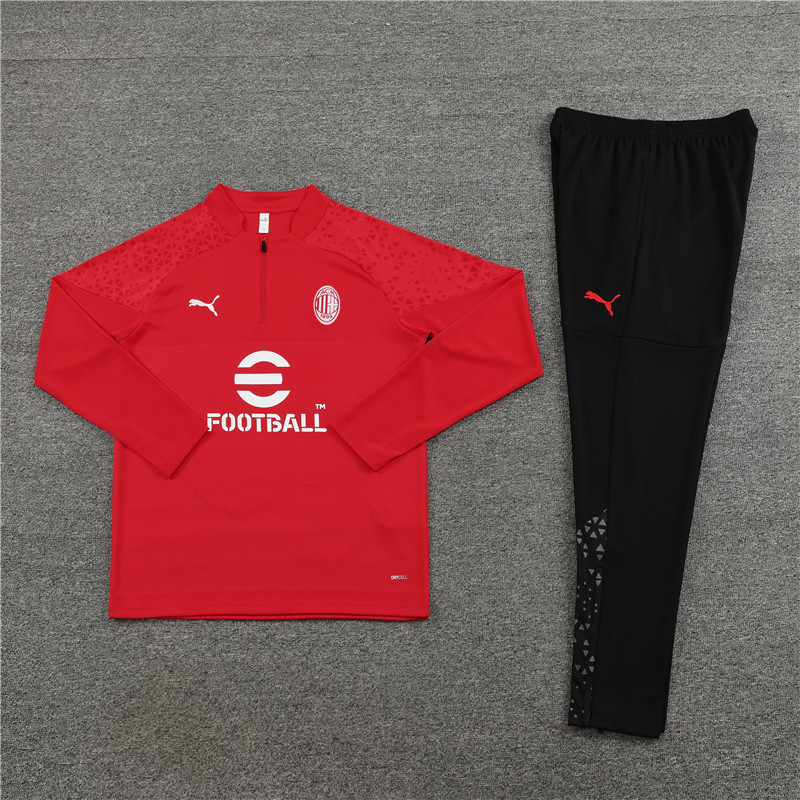 AC Milan 23-24 Kids Long Sleeve Training Set Red