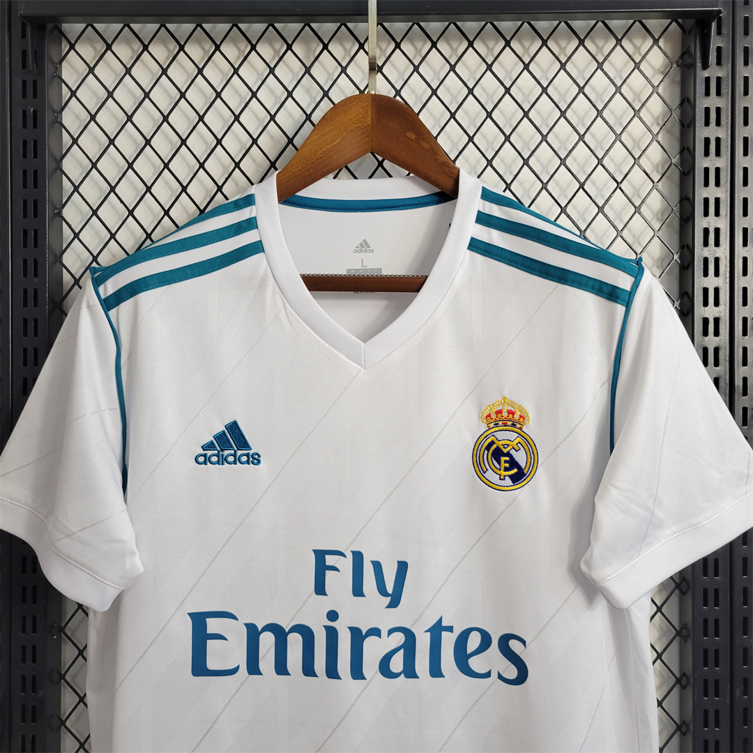 Retro Real Madrid 17-18 Home Jersey - with Champions League Final Final