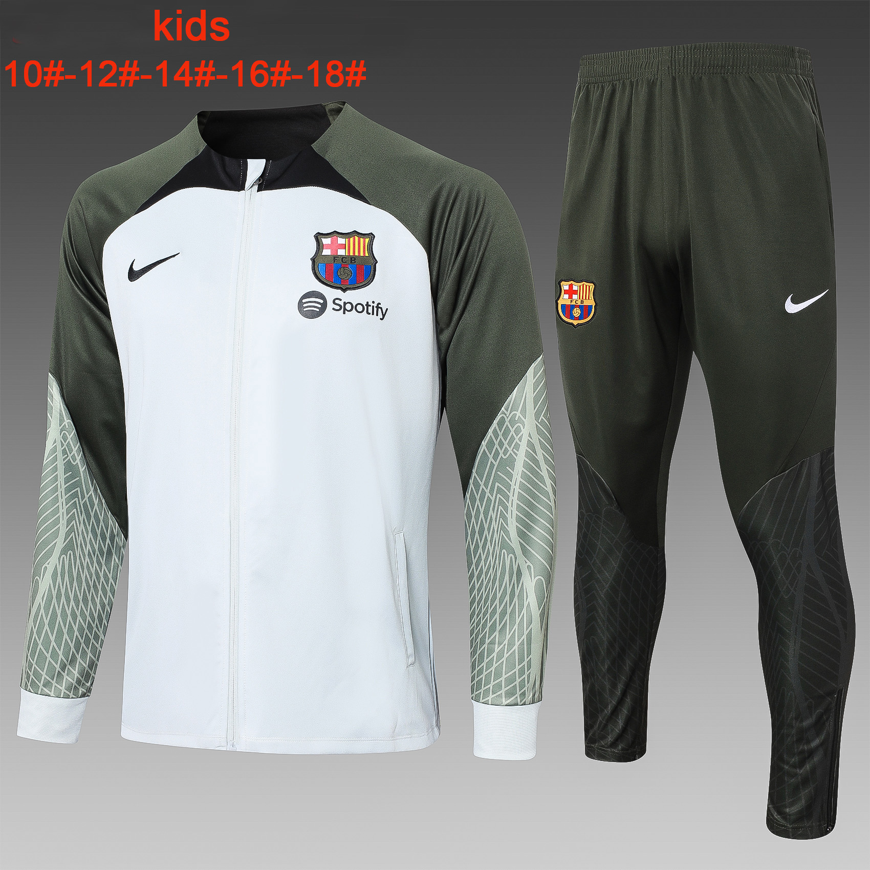 B.A.R.S.A 23-24 Kids Jacket Training Tracksuit - Light Grey