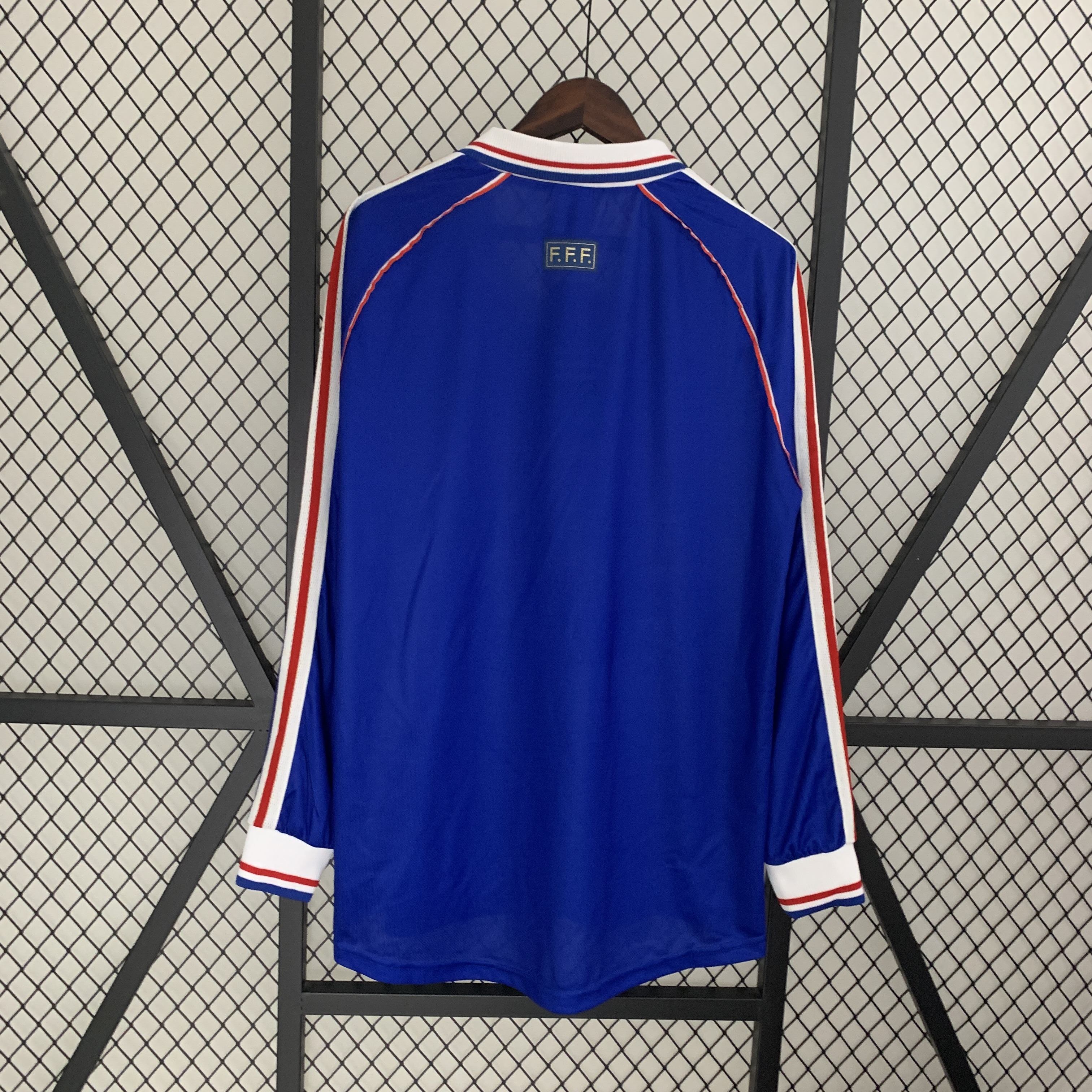 Retro France 1998 Home Stadium Long Sleeve Jersey