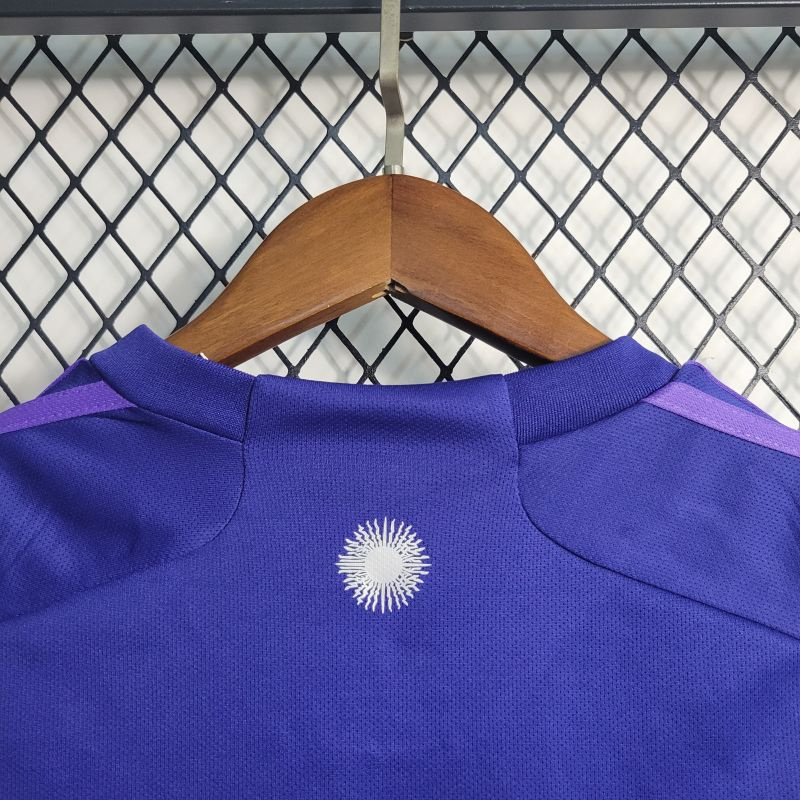 Argentina 3 Stars 22-23 Away Stadium Kids Kit ( with 2022 World Champions Patch )