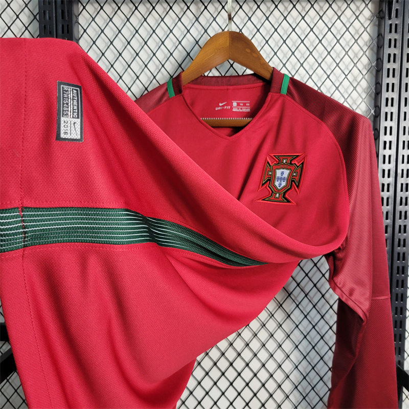 Retro Portugal 16-17 Home Stadium Long Sleeve Jersey