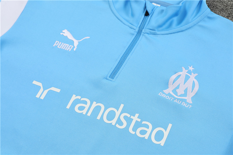 Marseille 23-24 Kids Long Sleeve Training Set Blue and White
