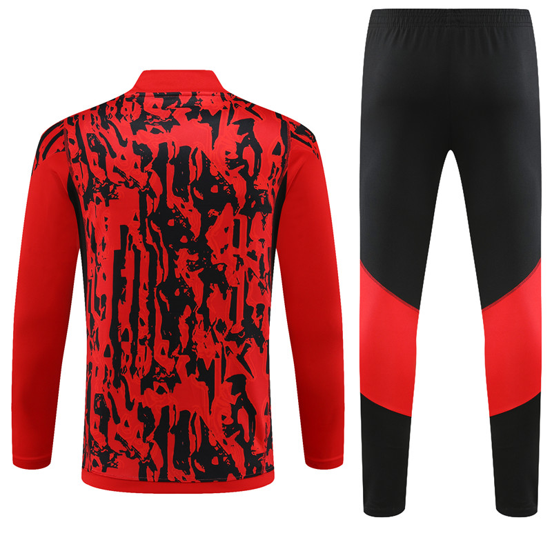 Manchester United 23-24 Kids Long Sleeve Training Set Red Camouflage