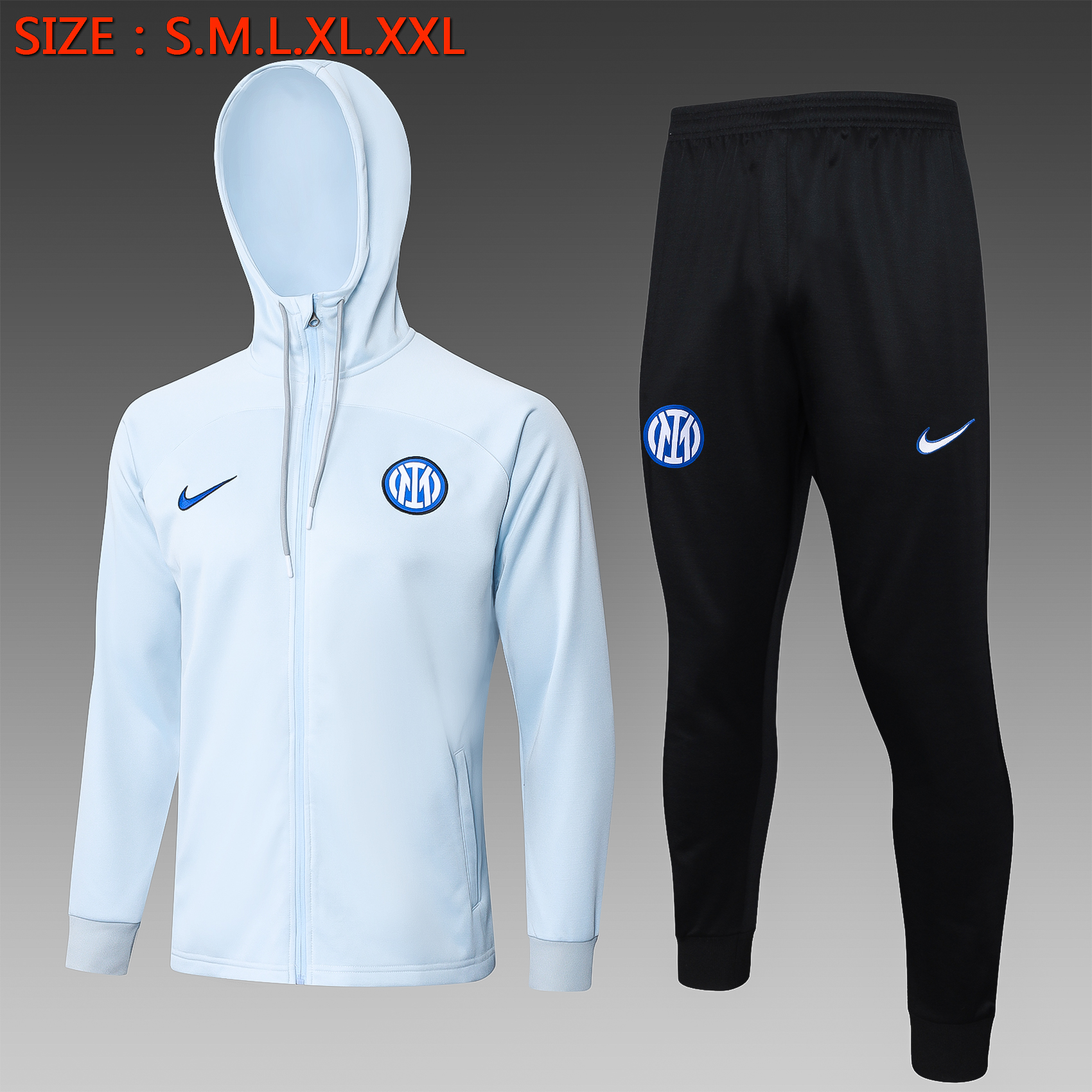 Inter Milan 23-24 Men's Training Hoodie + Pants - Light Blue