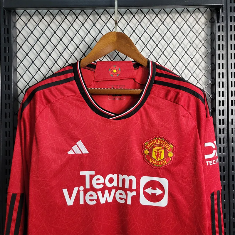 Manchester United 23-24 Home Long Sleeve Jersey - Fans Version
