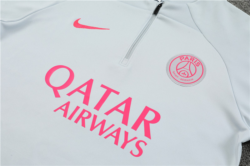 Paris Saint-Germain PSG 23-24 Kids Long Sleeve Training Set Light Grey