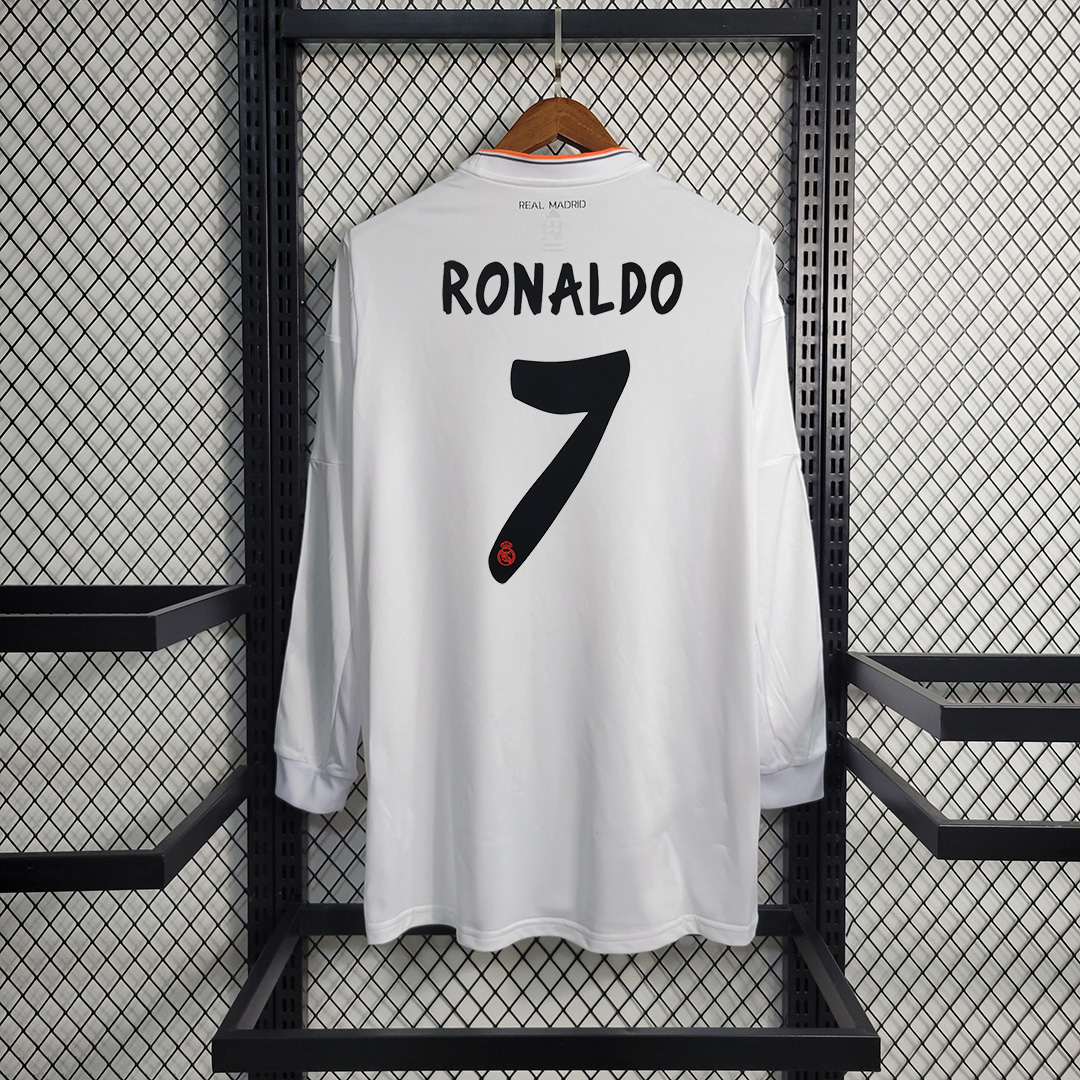 Retro Real Madrid 13-14 Home Stadium Long Sleeve Jersey