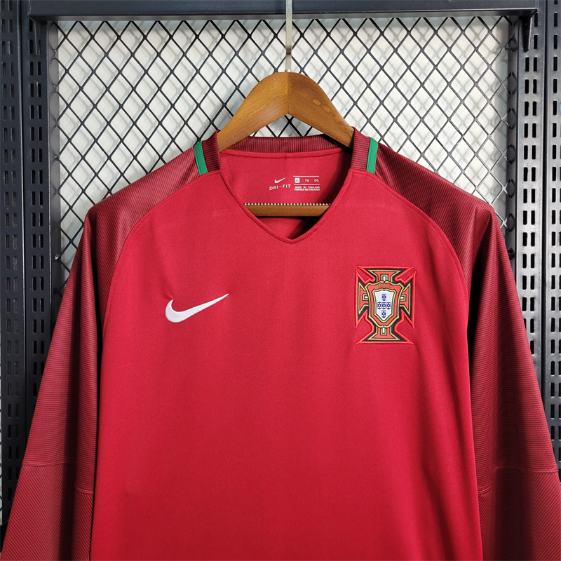 Retro Portugal 16-17 Home Stadium Long Sleeve Jersey