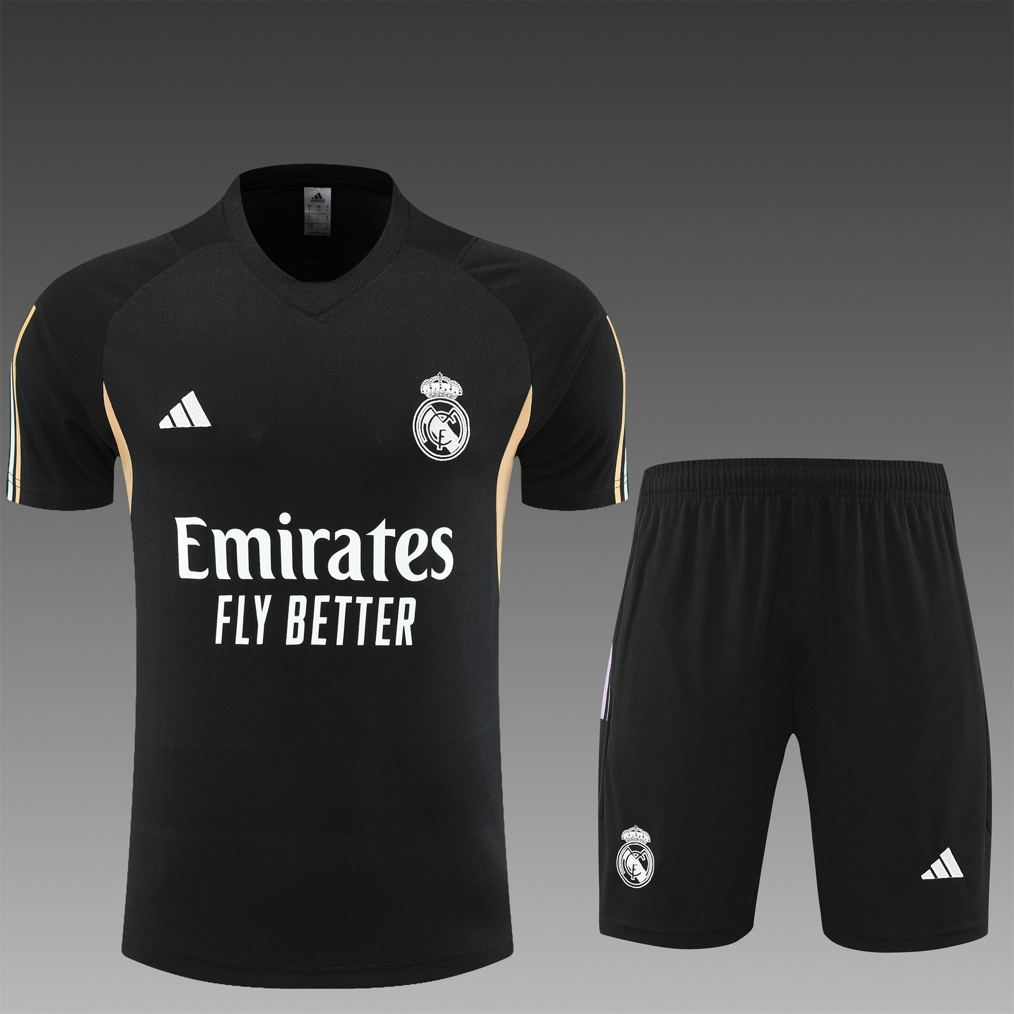 Real Madrid 23-24 Short-Sleeve Training Set - Black