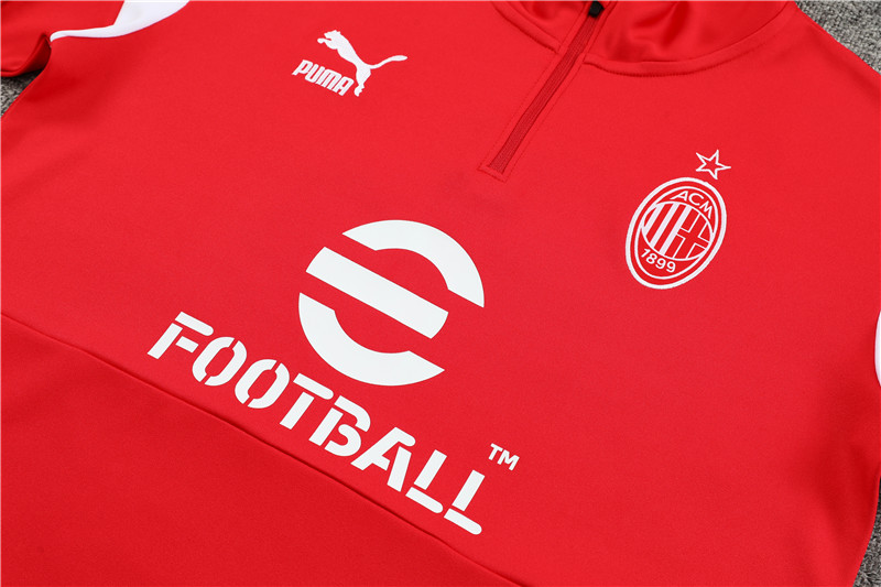 AC Milan 23-24 Kids Long Sleeve Training Set Red and White