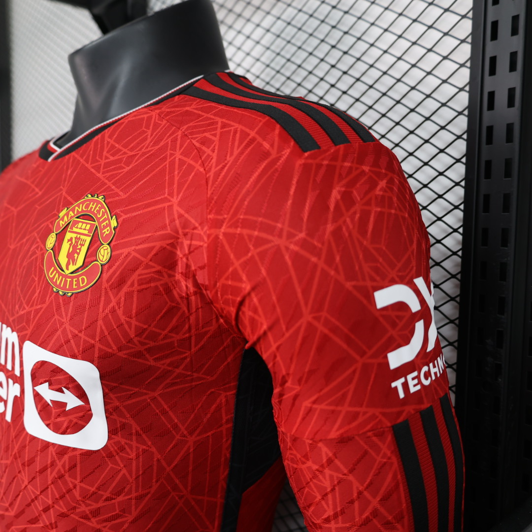 Manchester United 23-24 Home Long Sleeve Jersey - Player Version