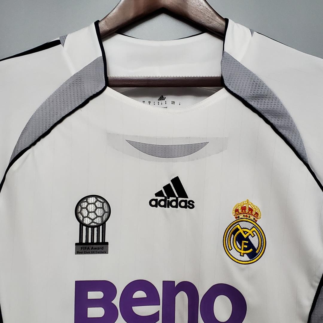 Real Madrid Retro 06-07 Home Long Sleeve Jersey