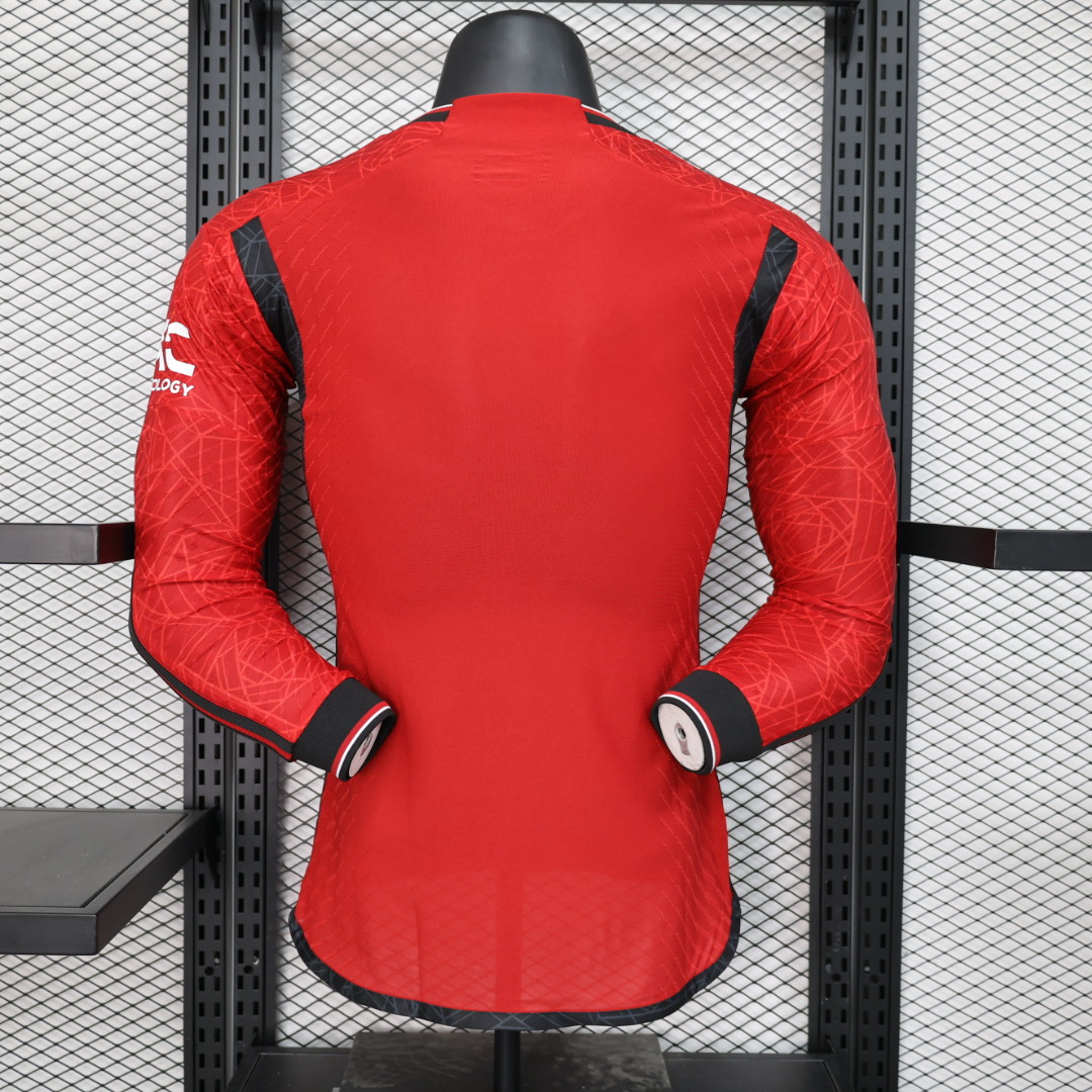 Manchester United 23-24 Home Long Sleeve Jersey - Player Version