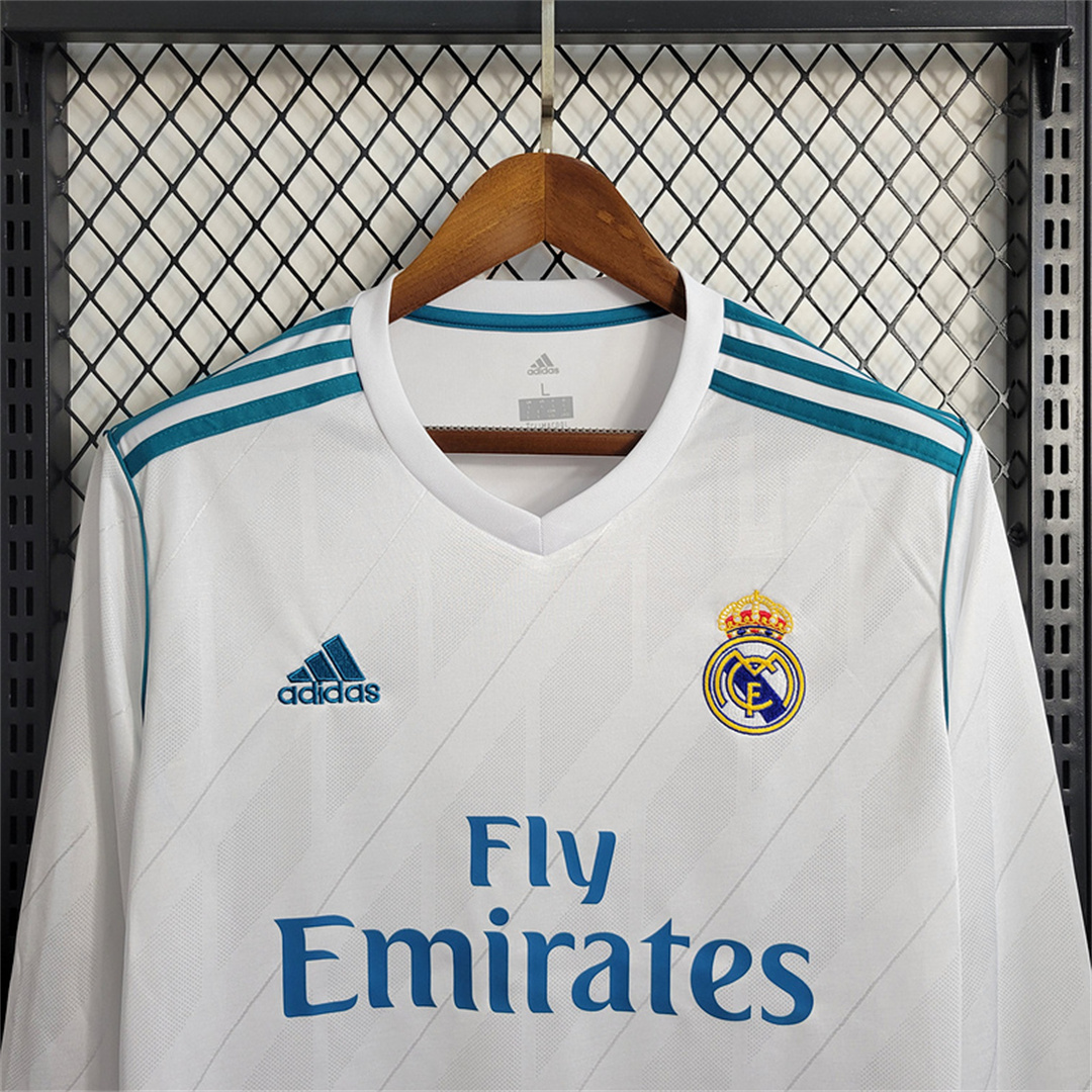 Real Madrid Retro 17-18 Home Long Sleeve Shirt