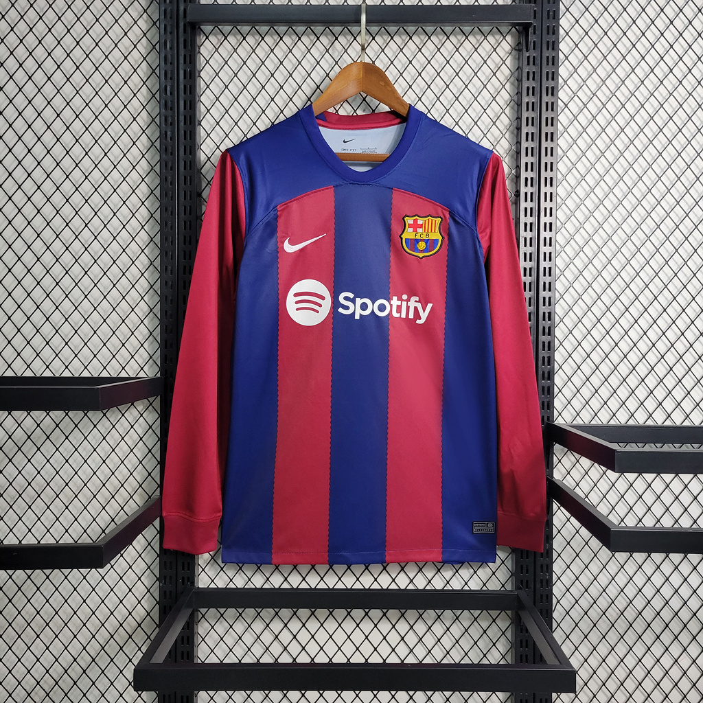 B.A.R.S.A 23-24 Home Long Sleeve Jersey - Fans Version