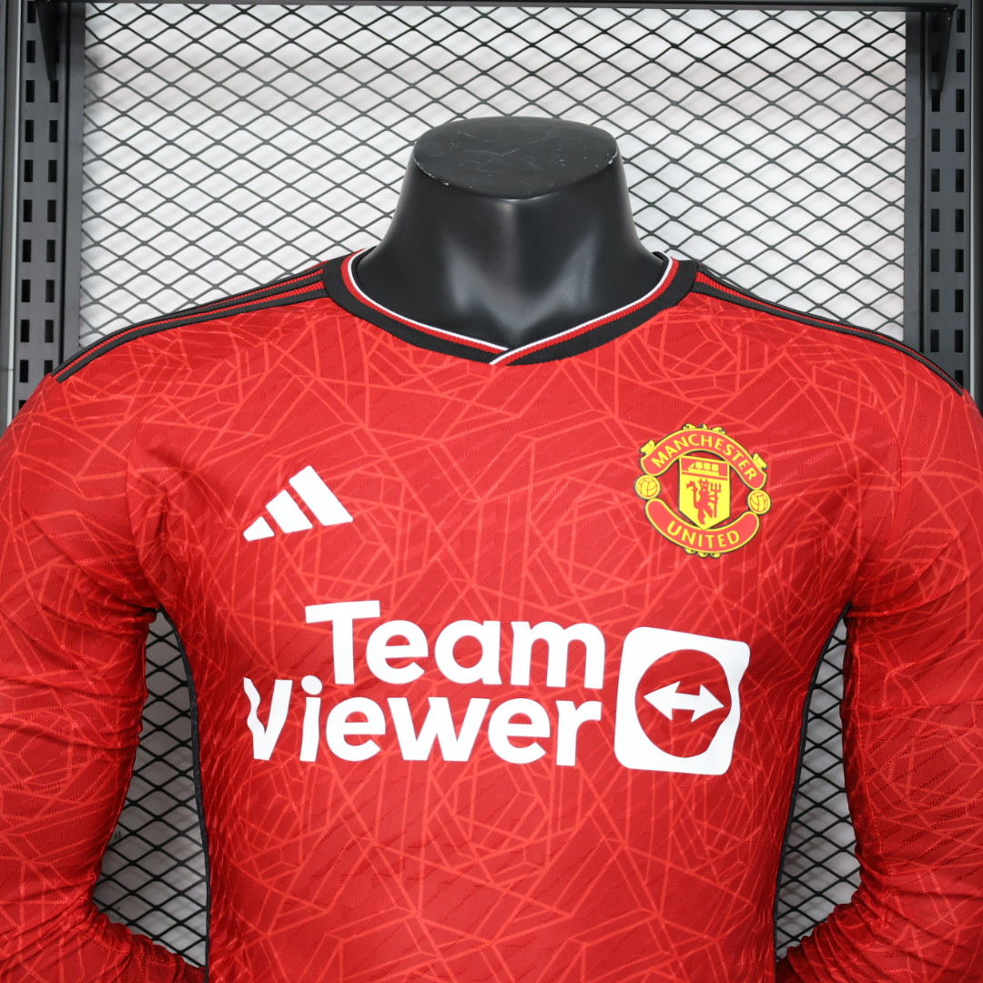 Manchester United 23-24 Home Long Sleeve Jersey - Player Version