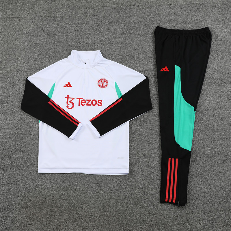 Manchester United 23-24 Kids Long Sleeve Training Set White