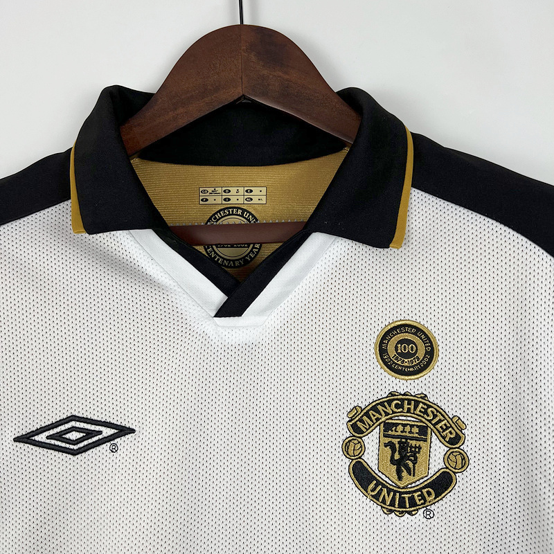 Manchester United Retro 01-02 100th Anniversary Special Edition Jersey - White