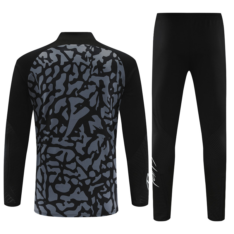 Paris Saint-Germain PSG 23-24 Kids Long Sleeve Training Set Gray Black