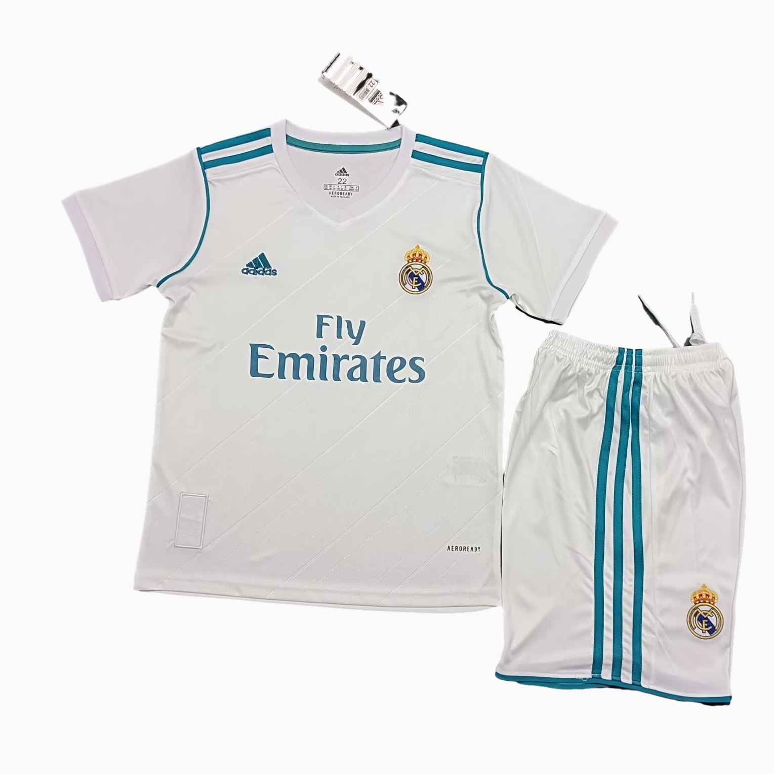 Retro Real Madrid 17-18 Home Stadium Kids Kit
