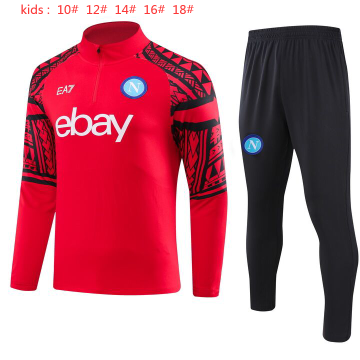 Napoli 23-24 Kids Long Sleeve Training Set Red