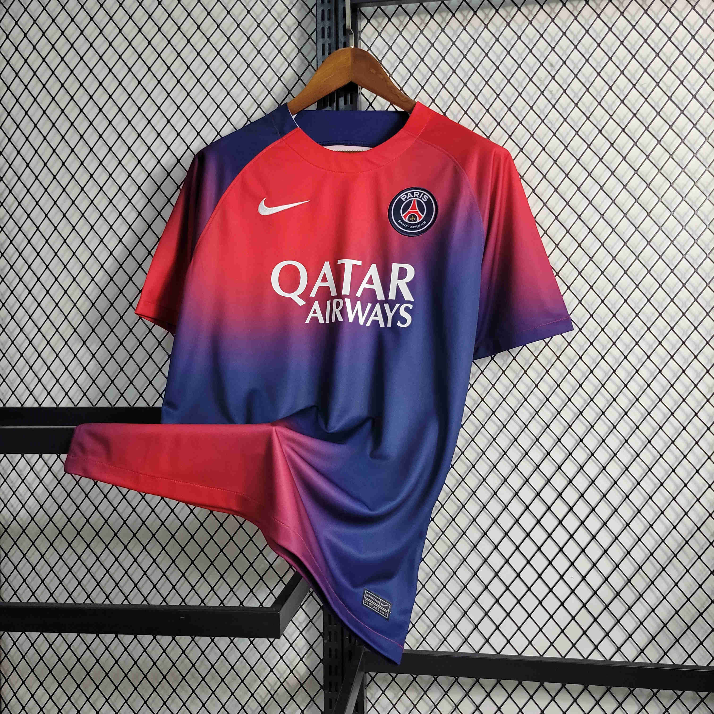 23/24 Paris Saint-Germain PSG Red and Blue Training Jersey - Fans Version