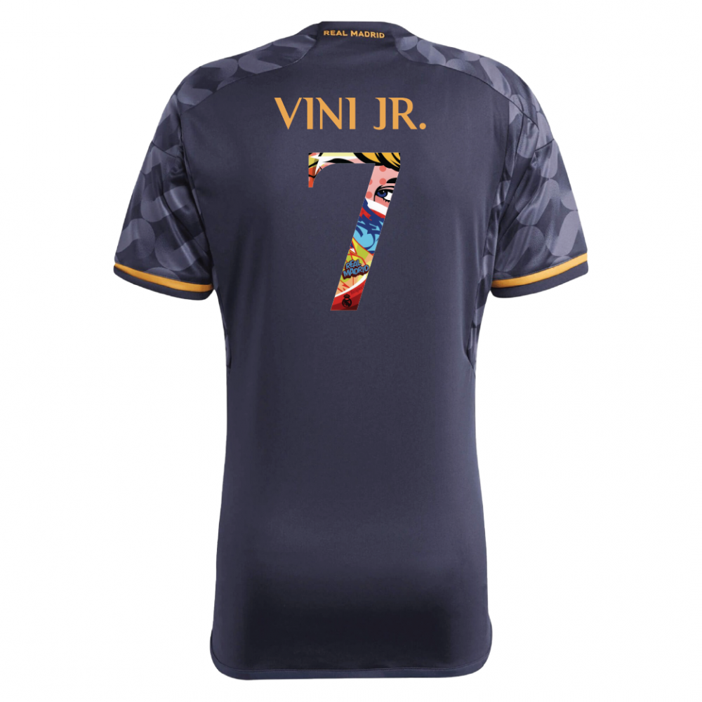 Real Madrid 23-24 Away Blue Jersey - Player Version ( with POP ART Number)