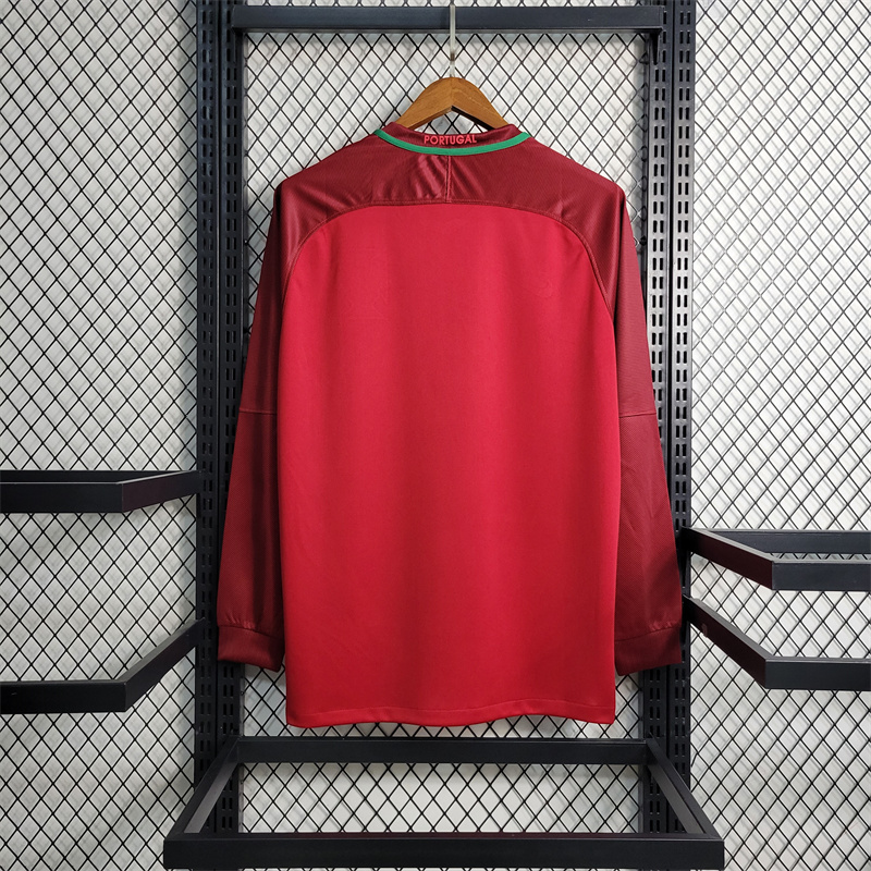 Retro Portugal 16-17 Home Stadium Long Sleeve Jersey