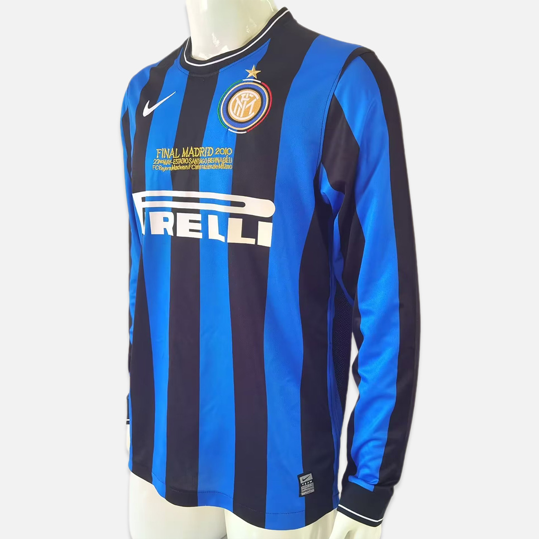 Retro Inter Milan 09-10 Home Stadium Long Sleeve Jersey - Champions League Final