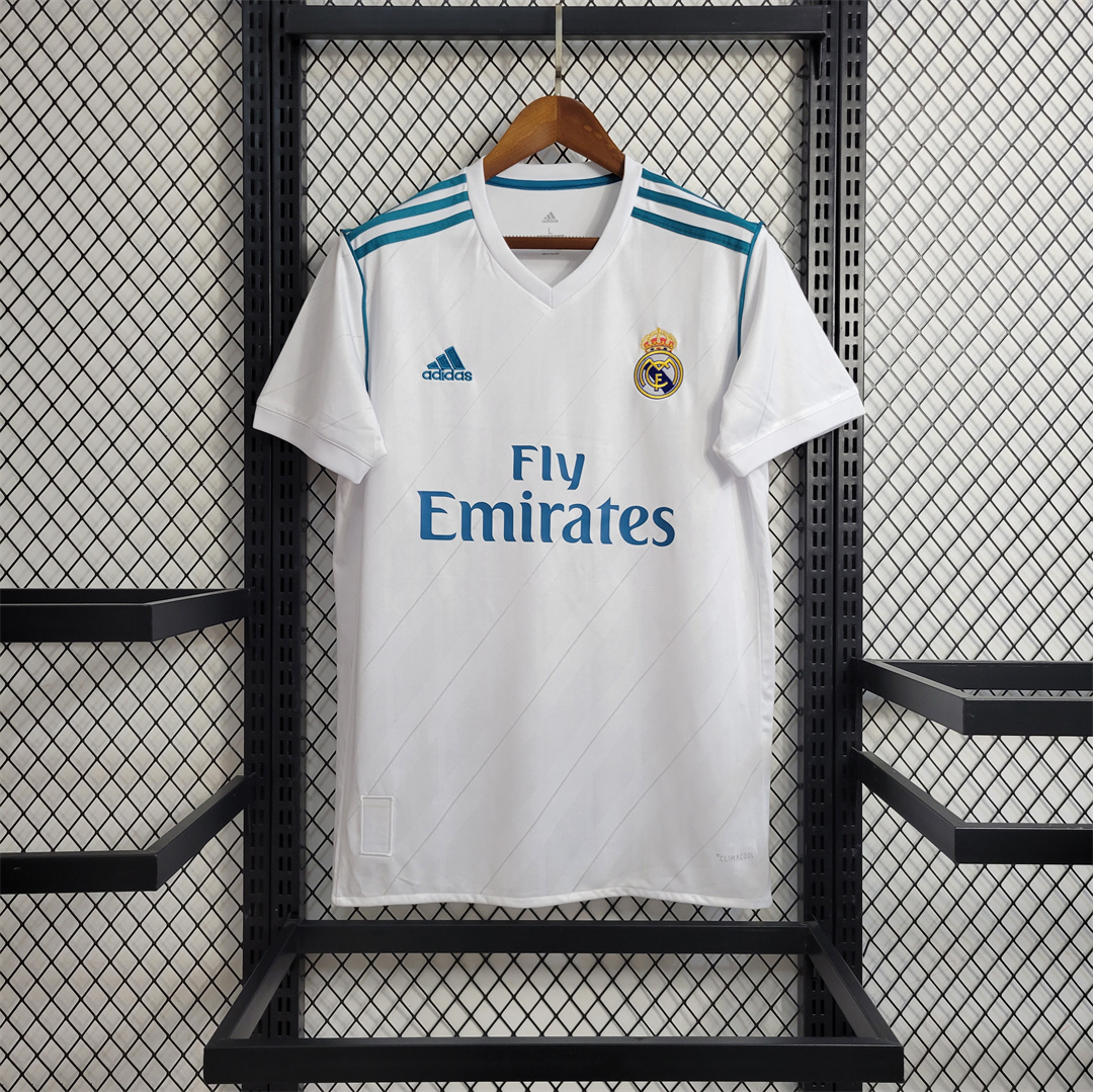 Retro Real Madrid 17-18 Home Jersey - with Champions League Final Final