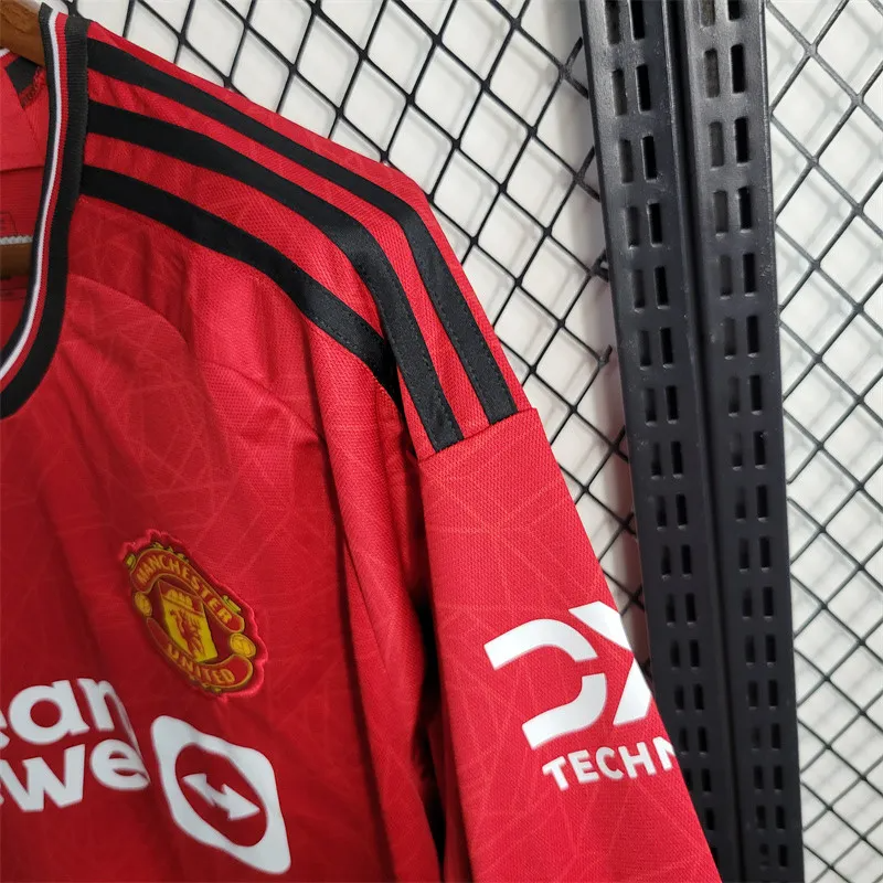 Manchester United 23-24 Home Long Sleeve Jersey - Fans Version